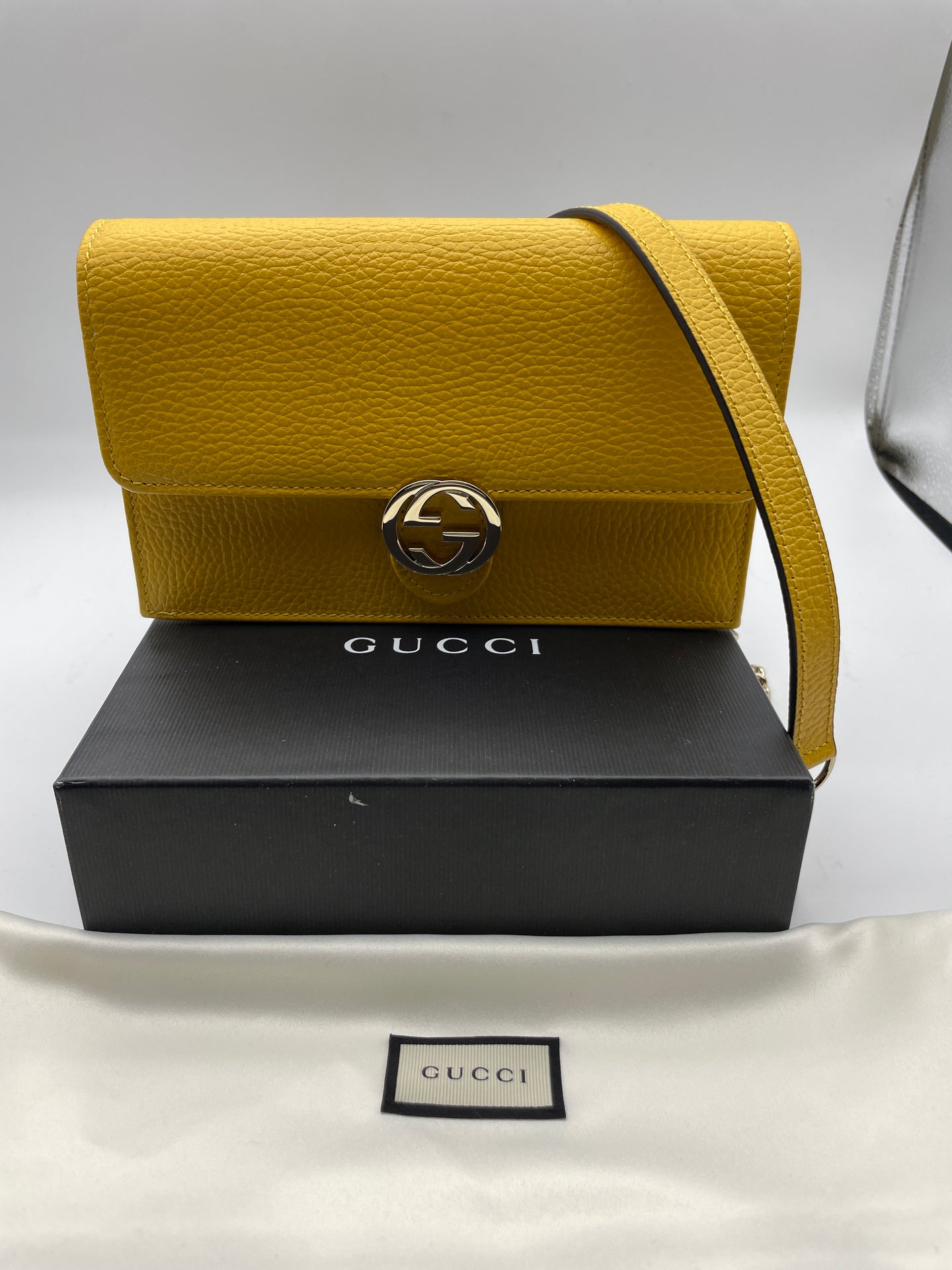 Gucci Yellow WOC Crossbody Clutch Bag