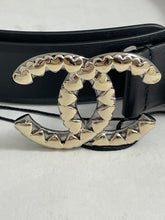 Load image into Gallery viewer, Chanel Black Leather Belt With Gold/Silver/Ruthenium Buckle
