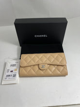 Load image into Gallery viewer, Chanel Beige Snap Flap Caviar Wallet
