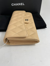 Load image into Gallery viewer, Chanel Beige Snap Flap Caviar Wallet
