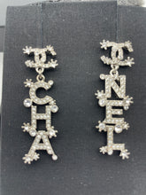 Load image into Gallery viewer, Chanel 23P CC Silver Tone CHA NEL Drop Earrings
