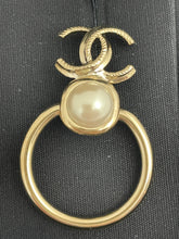 Load image into Gallery viewer, Chanel 22C Gold Tone CC Door Knocker Pearl Earrings
