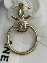 Load image into Gallery viewer, Chanel 22C Gold Tone CC Door Knocker Pearl Earrings
