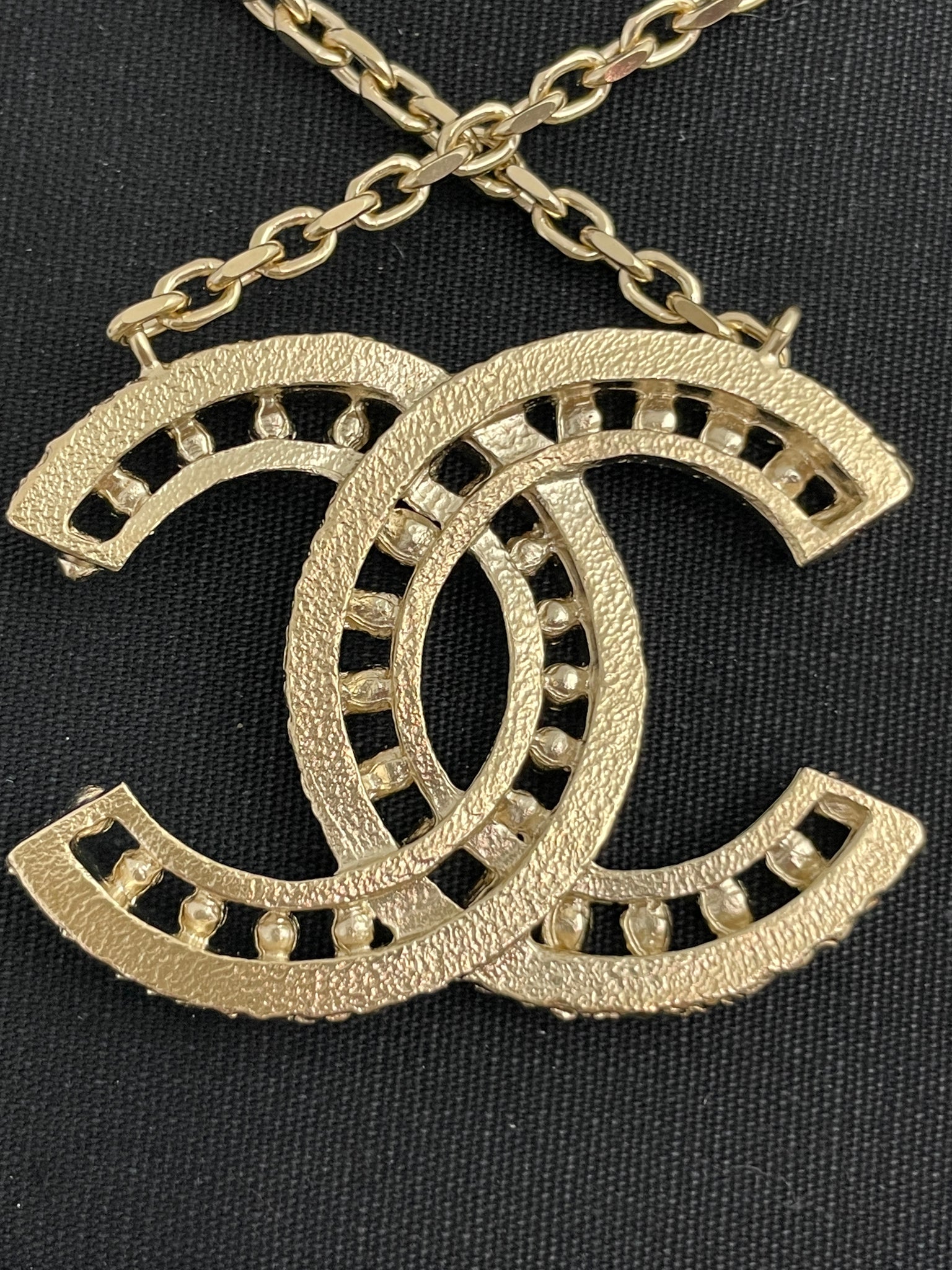 Chanel Gold Chain With Big Gold CC Necklace