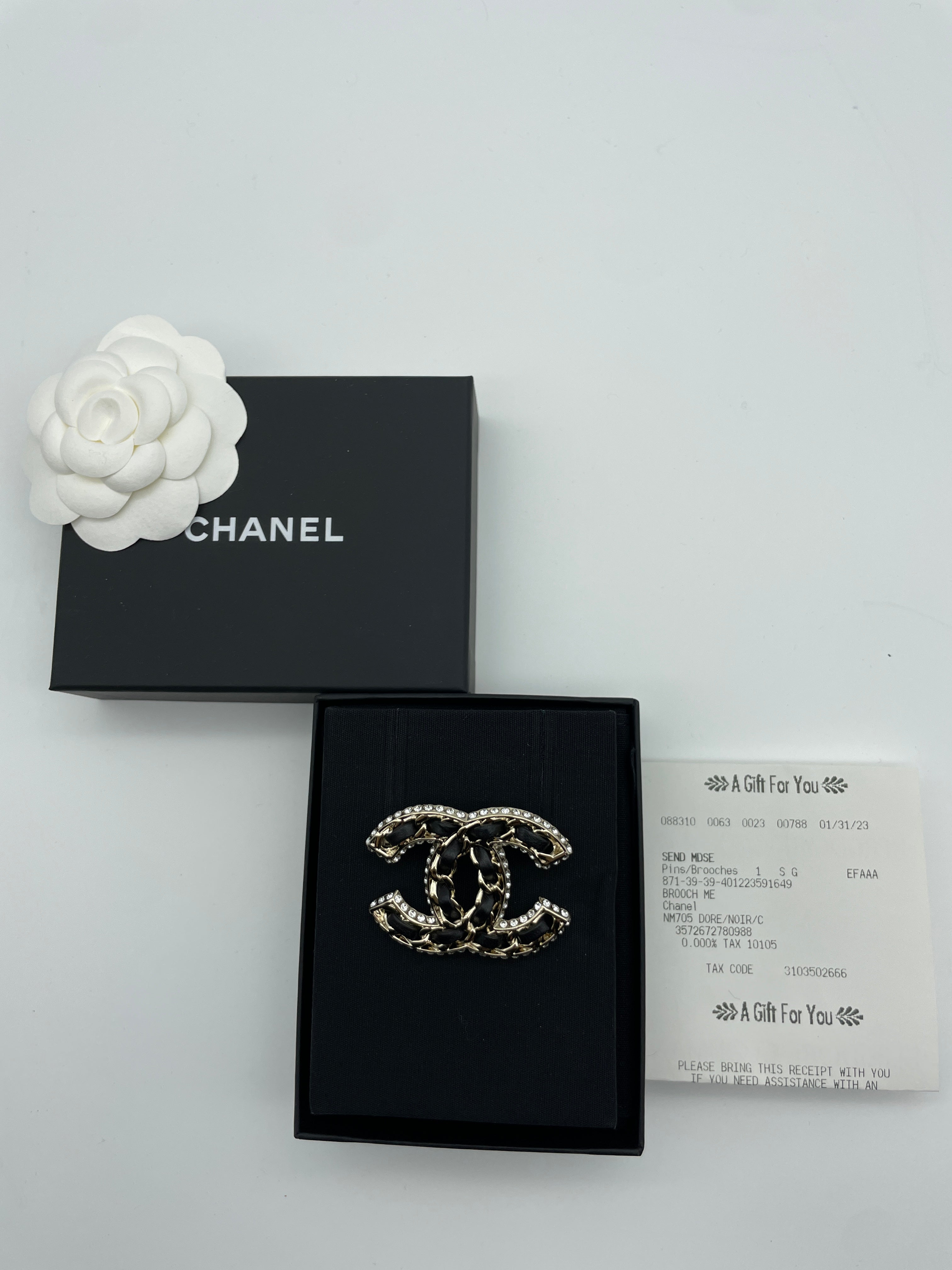 Chanel Gold CC Crystal Brooch – The Closet
