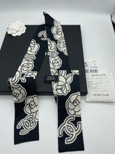 Load image into Gallery viewer, Chanel Black White Coco Twilly Scarf
