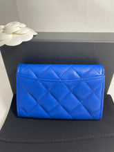 Load image into Gallery viewer, Chanel Blue Caviar Flap Card Case

