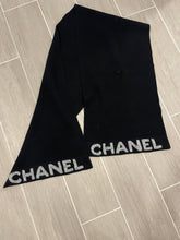 Load image into Gallery viewer, Chanel Black Textured Wool Cashmere Scarf
