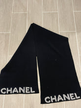 Load image into Gallery viewer, Chanel Black Textured Wool Cashmere Scarf
