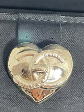 Load image into Gallery viewer, Chanel CC Gold Tone Heart Turn lock Brooch
