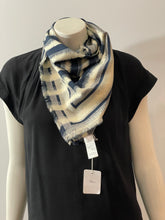 Load image into Gallery viewer, Christian Dior Silk Cotton Blue/Ivory Scarf
