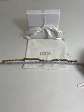 Load image into Gallery viewer, Christian Dior J&#39;Dior Crystal Inlay Gold Chain Link Bracelet
