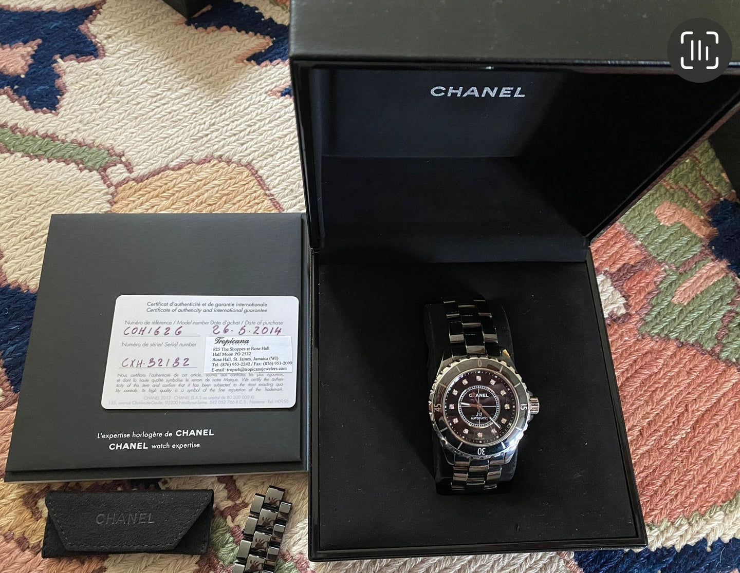 Chanel J12 Black Ceramic Watch 38 MM