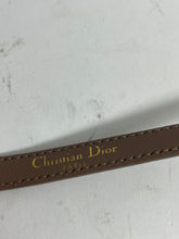 Load image into Gallery viewer, Christian Dior Taupe Leather Skinny Belt With Gold CD Buckle
