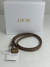 Load image into Gallery viewer, Christian Dior Taupe Leather Skinny Belt With Gold CD Buckle
