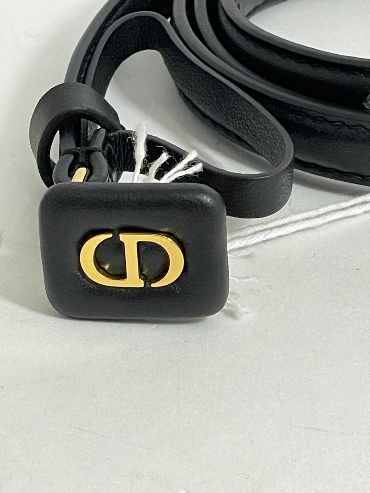 Christian Dior CD Diorpolytechnique Thin Leather Belt Black