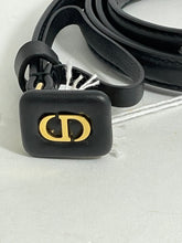 Load image into Gallery viewer, Christian Dior Black Leather Skinny Belt With Gold CD Buckle
