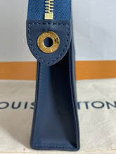 Load image into Gallery viewer, Louis Vuitton Pochette Voyage MM Nigo Blue Denim Toiletry Pouch Logo Clutch Bag
