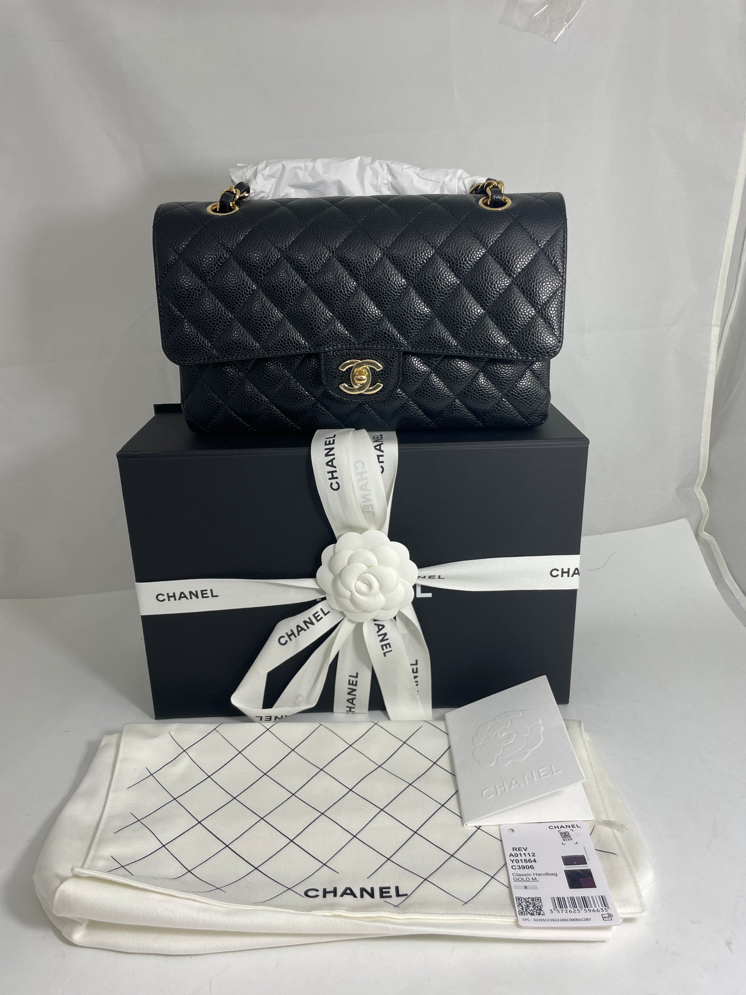 Chanel Chanel White Box + Paper bag + Ribbon Set for Medium Flap Bags