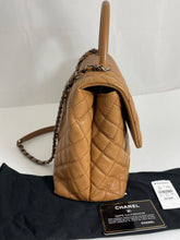 Load image into Gallery viewer, Chanel Caramel Quilted Caviar Large Coco Handle Crossbody
