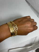 Load image into Gallery viewer, Chanel CC Gold Tone Chain Crystal Bracelet
