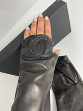 Load image into Gallery viewer, Chanel CC 22C Black Fingerless Gloves
