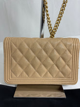 Load image into Gallery viewer, Chanel 19 Beige Caviar GHW Boy WOC Crossbody Bag

