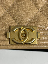 Load image into Gallery viewer, Chanel 19 Beige Caviar GHW Boy WOC Crossbody Bag
