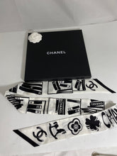Load image into Gallery viewer, Chanel Black White Twilly Scarf
