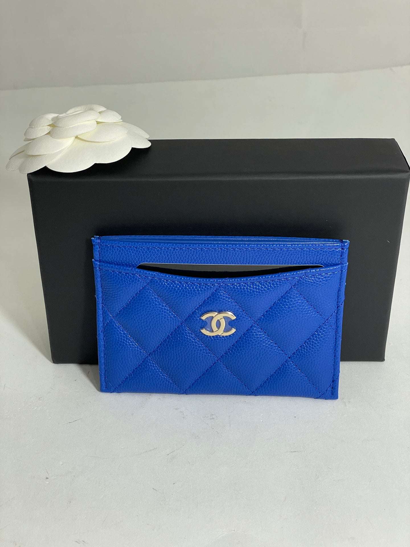 Chanel 22B Blue Caviar Card Case