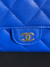 Load image into Gallery viewer, Chanel Blue Caviar Medium Folding Wallet
