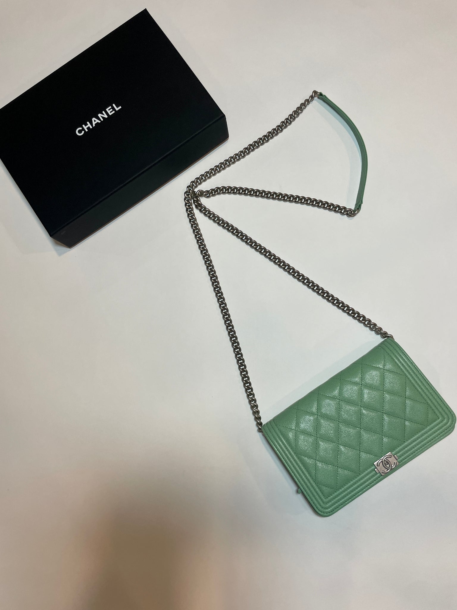 Chanel WOC Wallet on Chain Boy Bag - emerald green