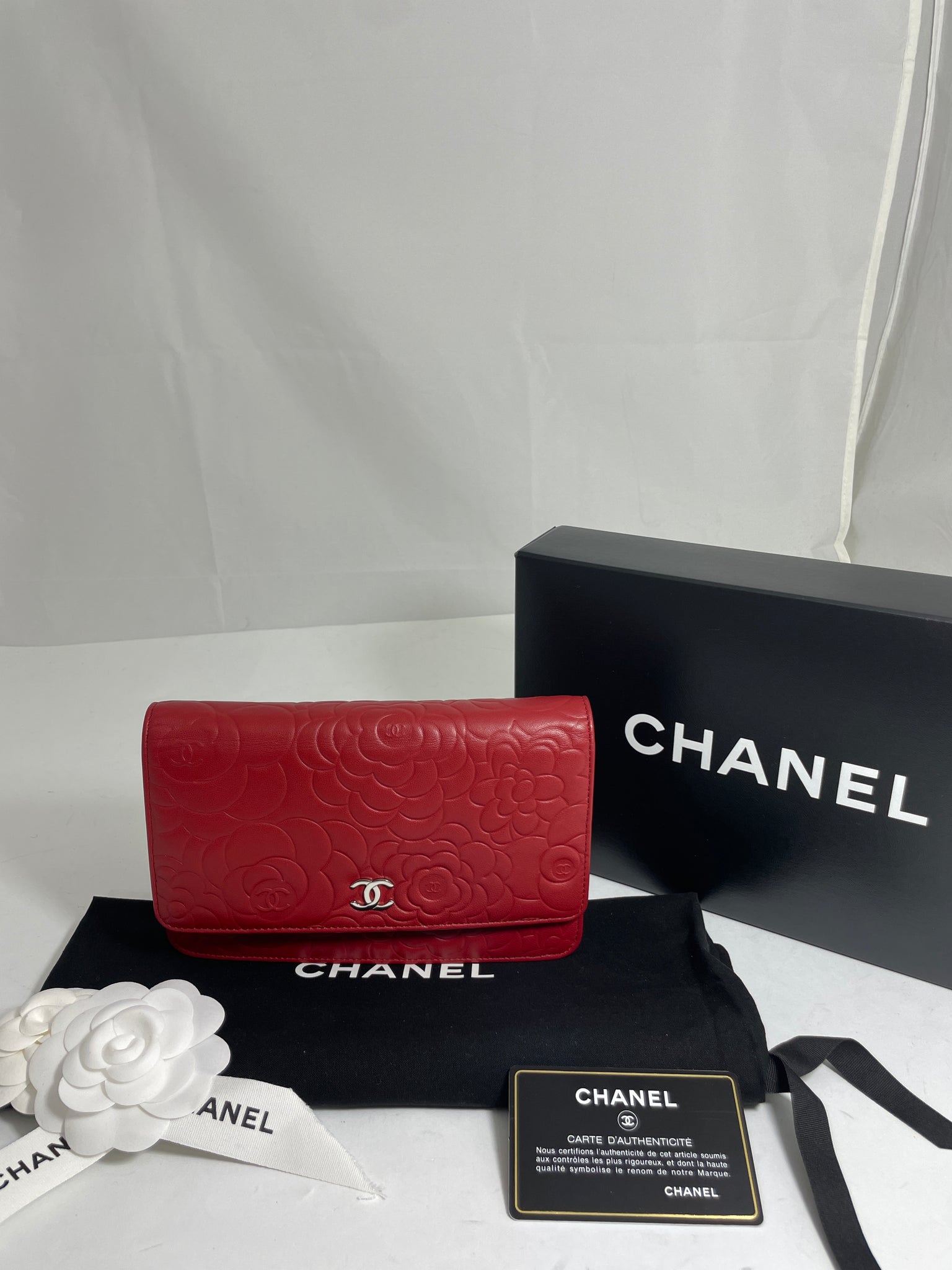Chanel Classic Red Lambskin Limited Edition Camellia Woc Small Handbag –  The Millionaires Closet