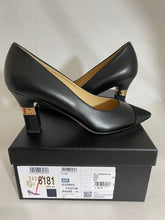 Load image into Gallery viewer, Chanel 20P Black Leather Grosgrain Pumps

