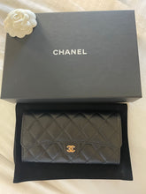 Load image into Gallery viewer, Chanel Black Snap Flap Caviar Wallet
