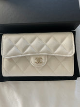 Load image into Gallery viewer, Chanel White  Caviar Medium Folding Wallet
