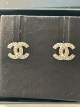 Load image into Gallery viewer, Chanel 22 CC Micro Silver Tone Crystal Earrings
