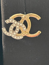Load image into Gallery viewer, Chanel 22 CC Gold Silver Tone Crystal Double Earrings
