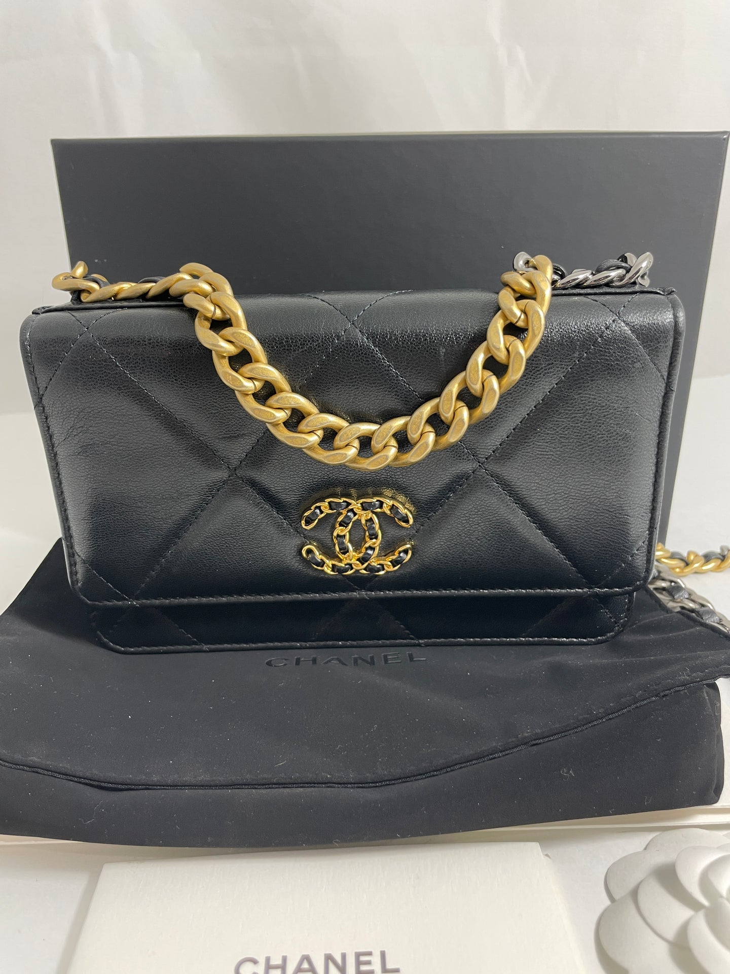 Chanel 19 Black Quilted WOC Crossbody Bag