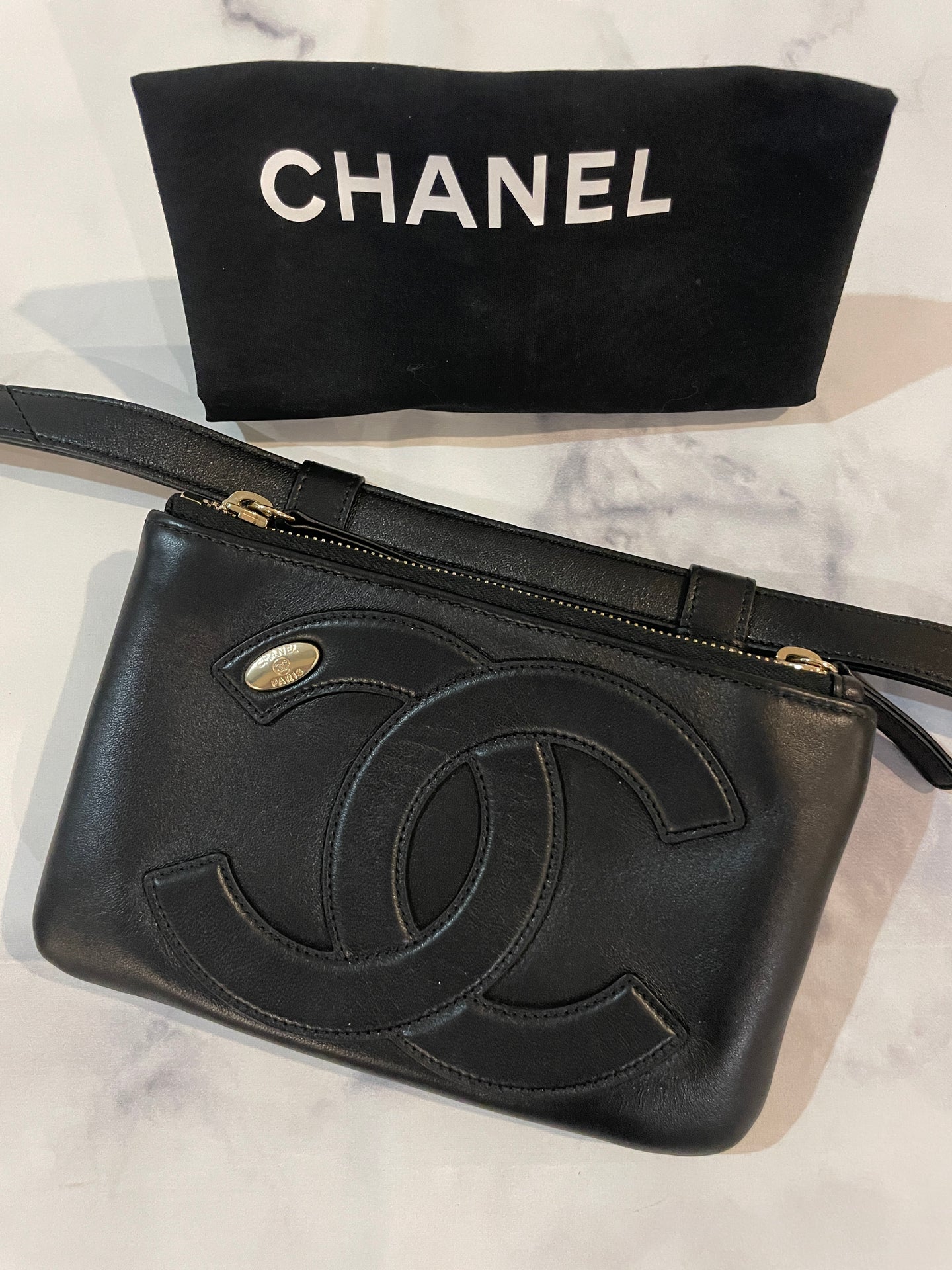 Chanel Black CC Mania Fanny Belt Bag