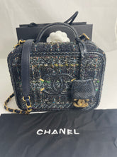 Load image into Gallery viewer, Chanel Blue Multicolor Snakeskin Filigree Medium Vanity Bag
