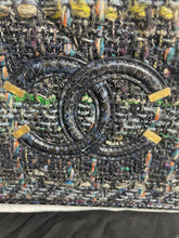 Load image into Gallery viewer, Chanel Blue Multicolor Snakeskin Filigree Medium Vanity Bag
