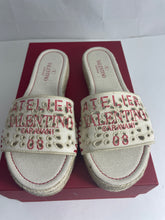 Load image into Gallery viewer, Valentino Red Beige Slide Espadrille Sandals
