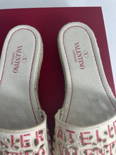 Load image into Gallery viewer, Valentino Red Beige Slide Espadrille Sandals
