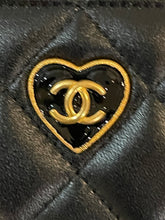 Load image into Gallery viewer, Chanel 23A Black Card Case w/ Heart
