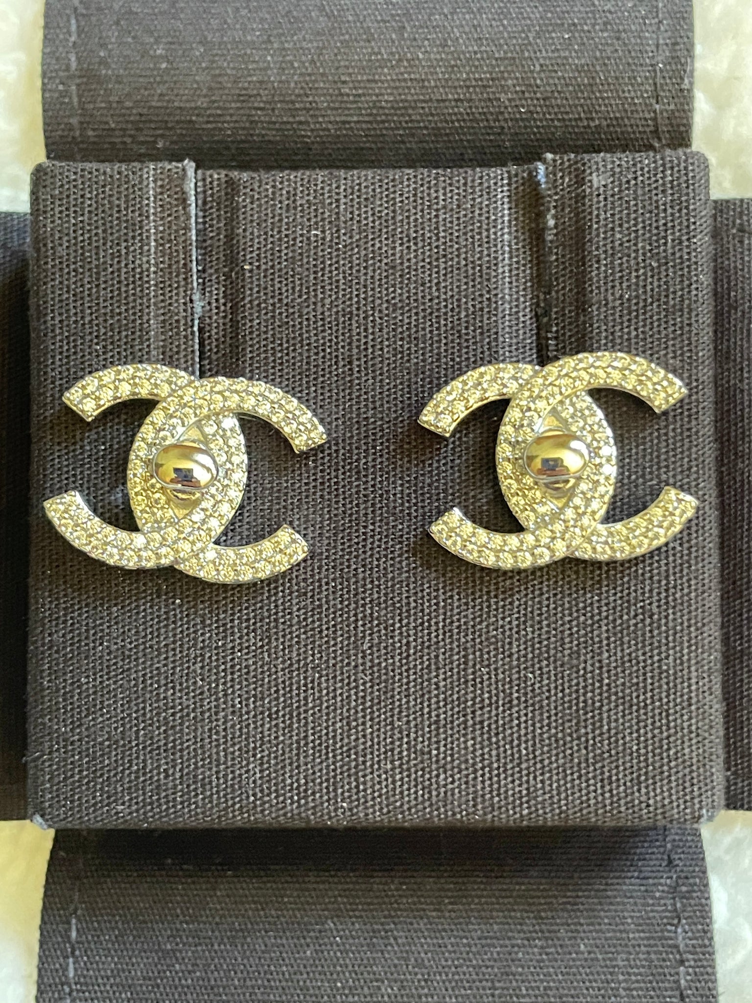 Chanel Vintage Rare Gold CC Red Nail Polish Piercing Earrings For Sale at  1stDibs