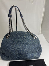 Load image into Gallery viewer, Chanel Denim Mademoiselle Camellia Bowler Crossbody Handbag

