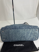 Load image into Gallery viewer, Chanel Denim Mademoiselle Camellia Bowler Crossbody Handbag
