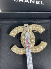 Load image into Gallery viewer, Chanel Pearl Gold Crystal Brooch
