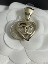 Load image into Gallery viewer, Chanel 22P Gold Tone Hanging Heart Earrings
